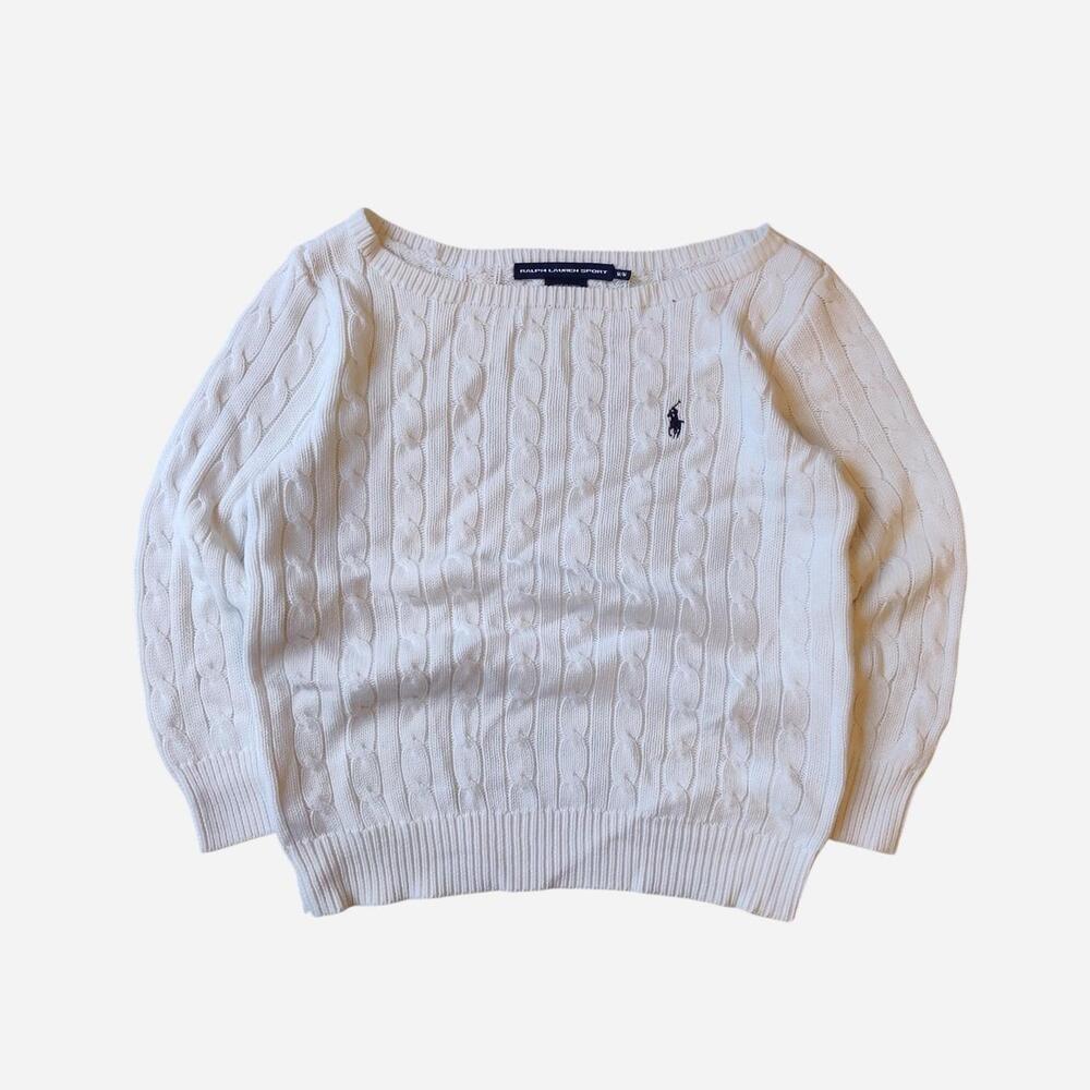 Vintage Ralph Lauren Sport white cable knit